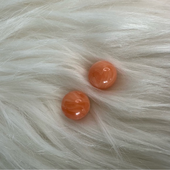 Vintage AVON Coral “Marble” Fashion Pierced Earrings - Picture 1 of 7